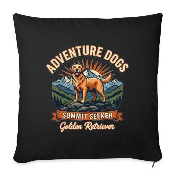 Abenteuerhunde – Golden Retriever Vintage Mountain - Sofakissenbezug 45 x 45 cm - Schwarz - Vorne