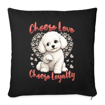 Bichon Frise Dog Breed - Sofa pillowcase 17,3'' x 17,3'' (45 x 45 cm) - black - Front