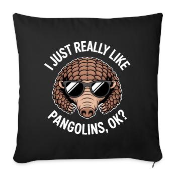 Pangolin Sayings Pine Cone Gift - Sofa pillowcase 17,3'' x 17,3'' (45 x 45 cm) - black - Front