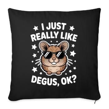 Degus Sayings Degus Funny Degus Gift - Sofa pillowcase 17,3'' x 17,3'' (45 x 45 cm) - black - Front