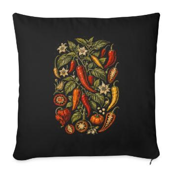 Chili Grower Chilis Anbauen - Sofakissenbezug 45 x 45 cm - Schwarz - Vorne