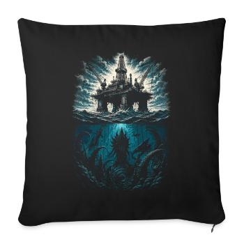 Ouvriers des eaux profondes - Housse de coussin décorative 45 x 45 cm - noir - Devant