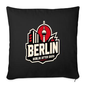 Berlin Nachtskyline - Sofakissenbezug 45 x 45 cm - Schwarz - Vorne