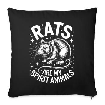 Dictons de rats Cadeau drôle de rat - Housse de coussin décorative 45 x 45 cm - noir - Devant