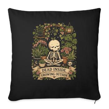 Les plantes mortes poussent à l’intérieur - Housse de coussin décorative 45 x 45 cm - noir - Devant