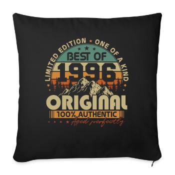 Original 1996 Vintage Vintage Rétro Anniversaire - Housse de coussin décorative 45 x 45 cm - noir - Devant