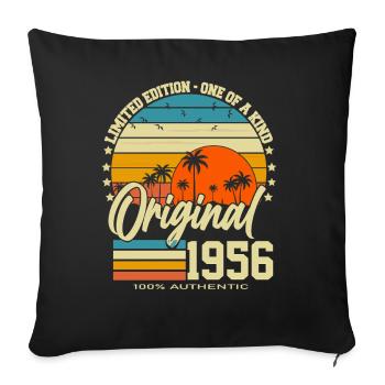 70. Geburtstag 70 Jahre 1956 Jahrgang geboren - Sofakissenbezug 45 x 45 cm - Schwarz - Vorne