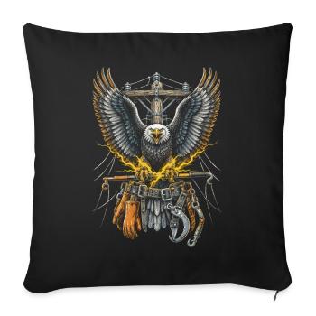 Leitungsmonteur Freileitungsmonteur - Sofakissenbezug 45 x 45 cm - Schwarz - Vorne