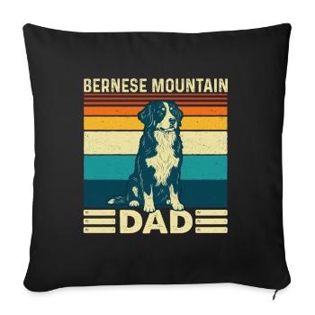 Papa Bernois des montagnes Fier Papa Berner - Housse de coussin décorative 45 x 45 cm - noir - Devant