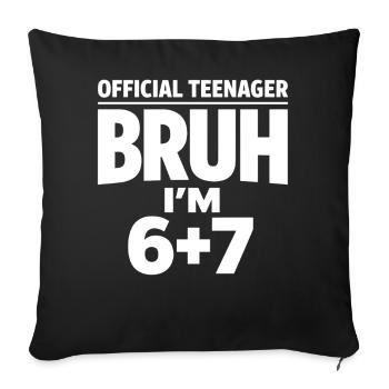 Anniversaire 13 Ans Adolescent Humour Cadeau - Housse de coussin décorative 45 x 45 cm - noir - Devant