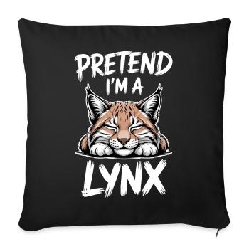 Luchs Sprüche Luchse Lustiges Luchs Geschenk - Sofakissenbezug 45 x 45 cm - Schwarz - Vorne