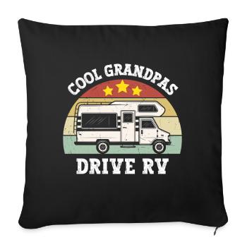 Grandpa RV Sunset - Sofakissenbezug 45 x 45 cm - Schwarz - Vorne