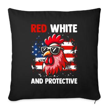 Patriotic Farmer Rooster Flock Poultry USA Pride C - Sofa pillowcase 17,3'' x 17,3'' (45 x 45 cm) - black - Front