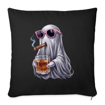 Geist Whiskey und Sonnenbrille - Sofakissenbezug 45 x 45 cm - Schwarz - Vorne
