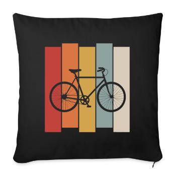 Design rétro de vélo, cycliste vintage - Housse de coussin décorative 45 x 45 cm - noir - Devant