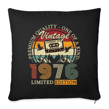 50 Ans 1976 Vintage Rétro Cadeau D'anniversaire - Housse de coussin décorative 45 x 45 cm - noir - Devant