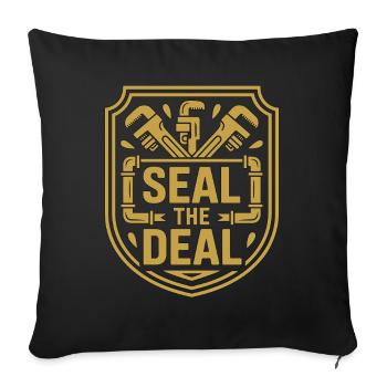 Maître plombier Scellez l’Affaire Artisan qualifié - Housse de coussin décorative 45 x 45 cm - noir - Devant