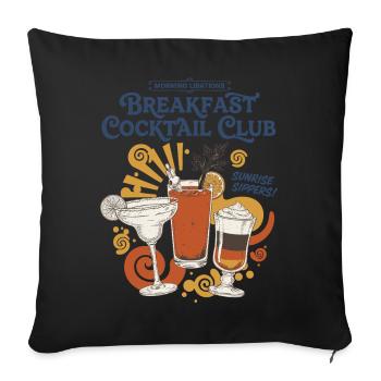 Petit-déjeuner Cocktail Club Brunch Sunrise Sippers - Housse de coussin décorative 45 x 45 cm - noir - Devant