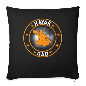 Kayak Papa Kayak Papa Kayakiste - Housse de coussin décorative 45 x 45 cm - noir - Devant
