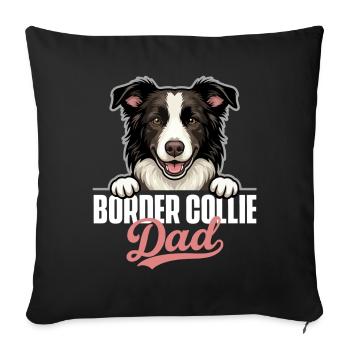 Border Collie Dad Sheepdog Agility Dog - Sofa pillowcase 17,3'' x 17,3'' (45 x 45 cm) - black - Front