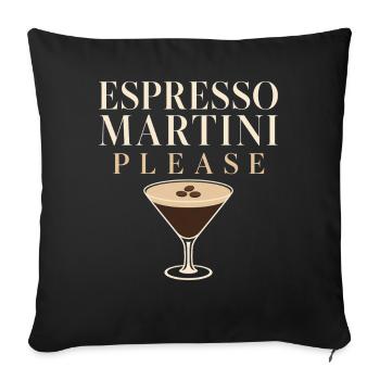 Espresso martini social club cocktail gift - Sofa pillowcase 17,3'' x 17,3'' (45 x 45 cm) - black - Front