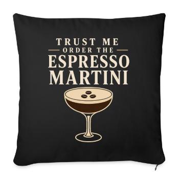 Espresso martini social club cocktail gift - Sofa pillowcase 17,3'' x 17,3'' (45 x 45 cm) - black - Front