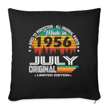 Juli 1956 Jahrgang Geburtstag Vintage Retro - Sofakissenbezug 45 x 45 cm - Schwarz - Vorne