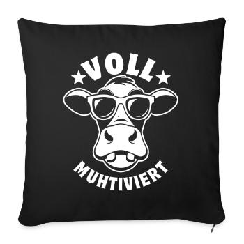Voll Muhtviert Kuh mit Sonnenbrille - Sofakissenbezug 45 x 45 cm - Schwarz - Vorne