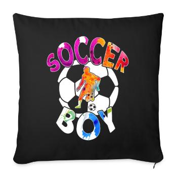 FUßBALL, GARÇON DE FOOTBALL - Housse de coussin décorative 45 x 45 cm - noir - Devant