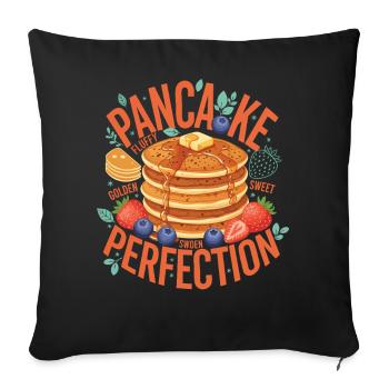 Café Breakfast Pancake Perfection Brunch - Housse de coussin décorative 45 x 45 cm - noir - Devant