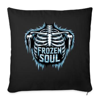  Frozen Soul Gefrorene Seele Skelett Rippen - Sofakissenbezug 45 x 45 cm - Schwarz - Vorne