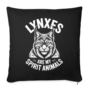 Luchs Sprüche Luchse Lustiges Luchs Geschenk - Sofakissenbezug 45 x 45 cm - Schwarz - Vorne