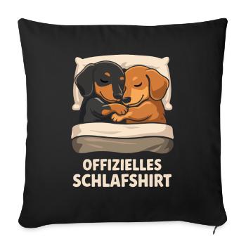 Offizielles Schlafshirt Hunde - Sofakissenbezug 45 x 45 cm - Schwarz - Vorne