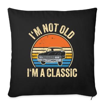 Je ne suis pas un vieux, je suis un classique - Housse de coussin décorative 45 x 45 cm - noir - Devant