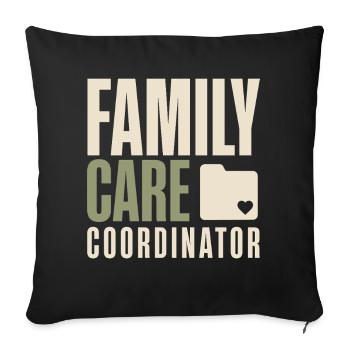 Care for the elderly for parents, family caregivers, - Sofa pillowcase 17,3'' x 17,3'' (45 x 45 cm) - black - Front