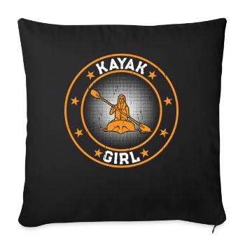 Kayak Girl Kayaking Girl Kayaker - Sofakissenbezug 45 x 45 cm - Schwarz - Vorne