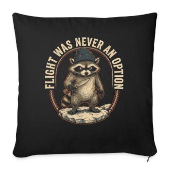 Courage des ratons laveurs : option Ne jamais s’échapper - Housse de coussin décorative 45 x 45 cm - noir - Devant