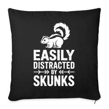 Dictons de moufettes Drôle de cadeau de mouffettes - Housse de coussin décorative 45 x 45 cm - noir - Devant