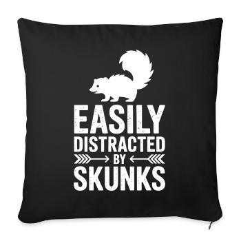 Dictons de moufettes Drôle de cadeau de mouffettes - Housse de coussin décorative 45 x 45 cm - noir - Devant