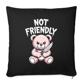 Not Friendly Introvertiert Antisocial Einzelgänger - Sofakissenbezug 45 x 45 cm - Schwarz - Vorne