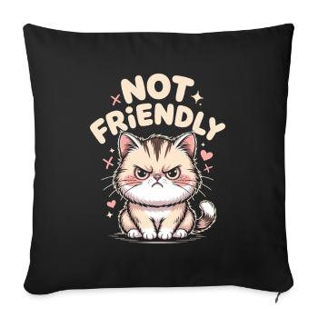 Introverti Pas Amical Solitaire Antisocial - Housse de coussin décorative 45 x 45 cm - noir - Devant
