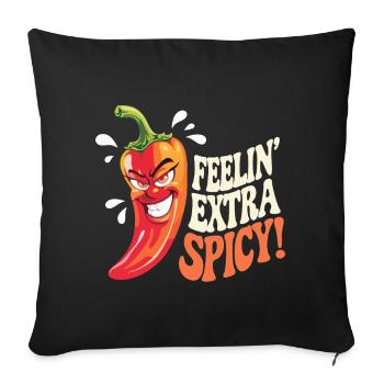 Cartoon au chili extra épicé - Housse de coussin décorative 45 x 45 cm - noir - Devant