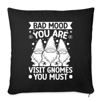 Hommes costumés de gnomes mauvaise humeur Visitez les gnomes Tu dois - Housse de coussin décorative 45 x 45 cm - noir - Devant