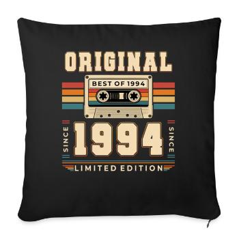 Cassette cadeau de mari pour 32 ans et meilleur de 1994 - Housse de coussin décorative 45 x 45 cm - noir - Devant