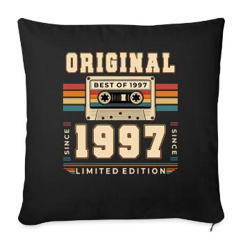 29. Geburtstag Geschenk Mann Kassette Best of 1997 - Sofakissenbezug 45 x 45 cm - Schwarz - Vorne