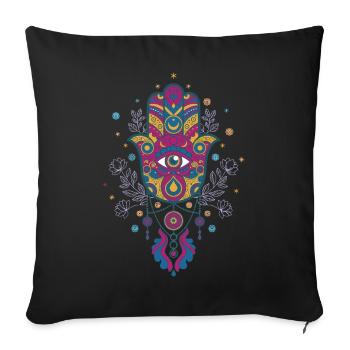 Spiritualité Méditation Géométrie Sacrée Zen - Housse de coussin décorative 45 x 45 cm - noir - Devant