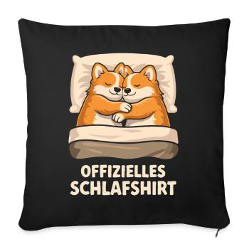 Offizielles Schlafshirt Fuchs Füchse - Sofakissenbezug 45 x 45 cm - Schwarz - Vorne