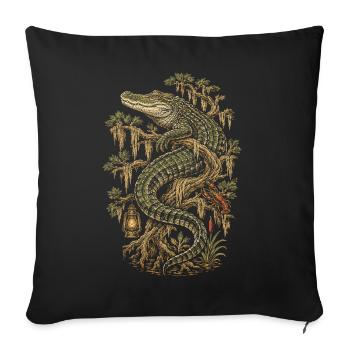 Sumpf Alligator - Sofakissenbezug 45 x 45 cm - Schwarz - Vorne