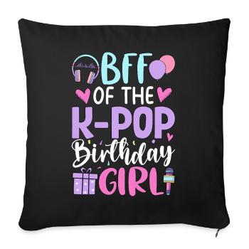 Amie de la fille d’anniversaire de la K-Pop - Housse de coussin décorative 45 x 45 cm - noir - Devant