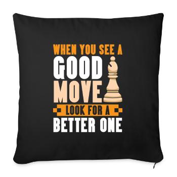 Schach Schachspieler Schachbrett - Sofakissenbezug 45 x 45 cm - Schwarz - Vorne
